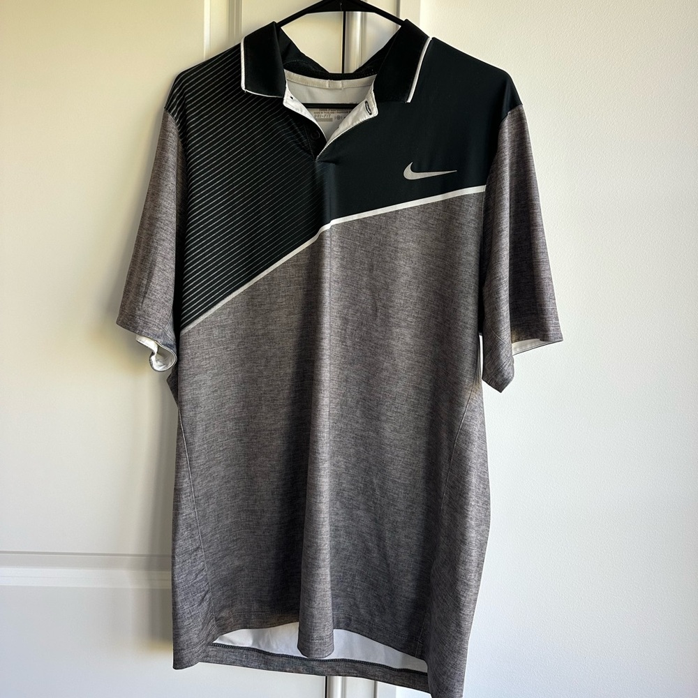 Nike Men's Polo Shirt in Black and Gray